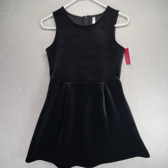 Xhilaration Dress Girls Size L(10/12) Velour Black Knit Christmas Party Holiday - Picture 1 of 11